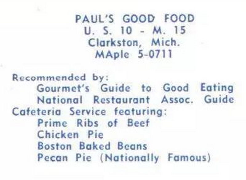 Pauls Good Food - Postcard